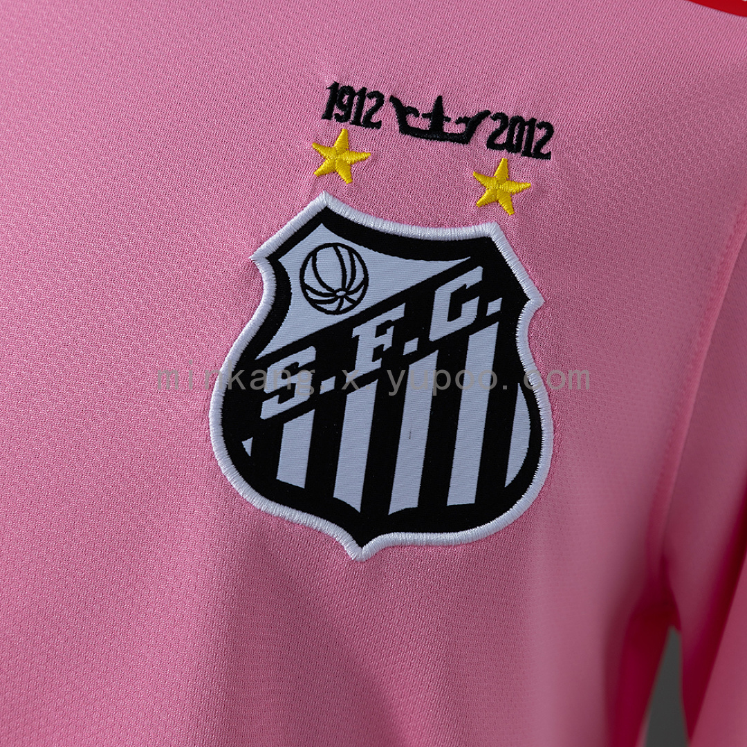 Santos 12/13 Retro Pink Long Sleeve Jersey S-XXL 8
