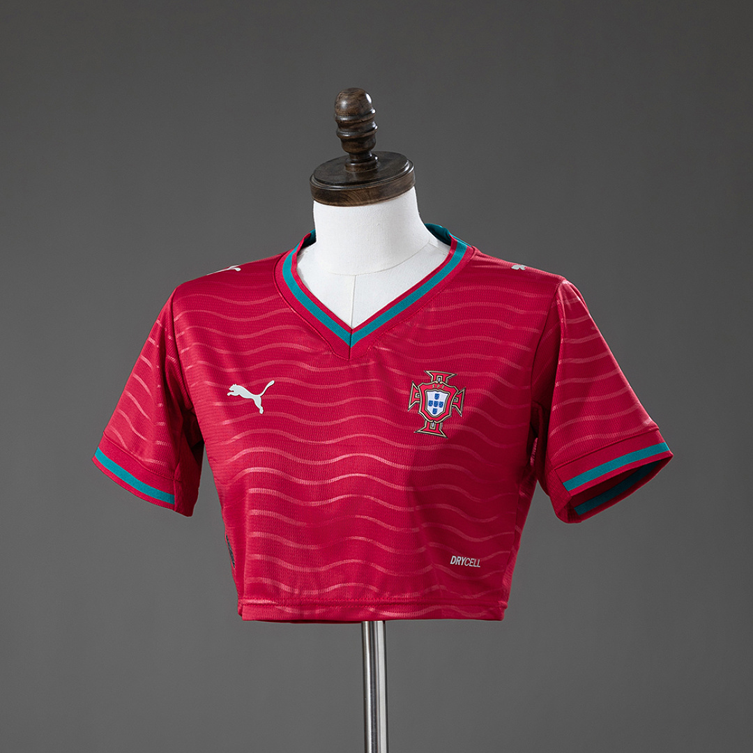 Portugal 2026 Home Women's Crop Top Style Jersey S-XXL 3
