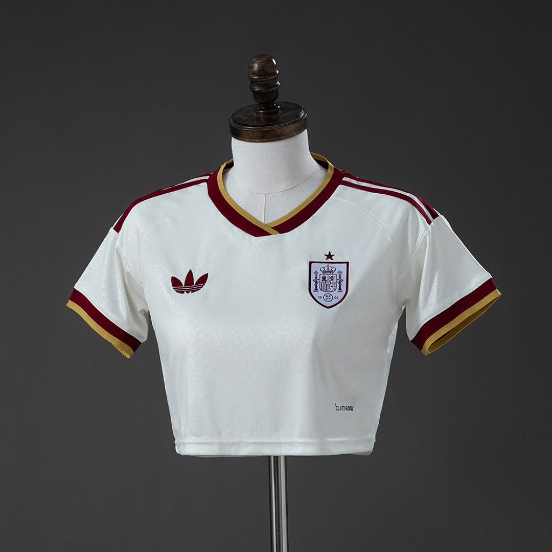 Spain 2026 Home Women's Crop Top Style Jersey S-XXL 3