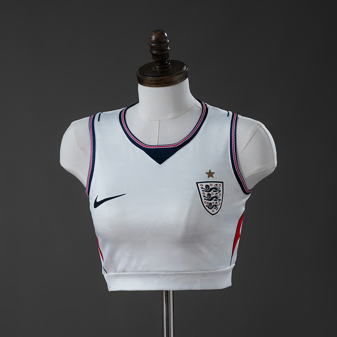 England 2026 Home Women's Crop Top Style Vest S-XXL 2