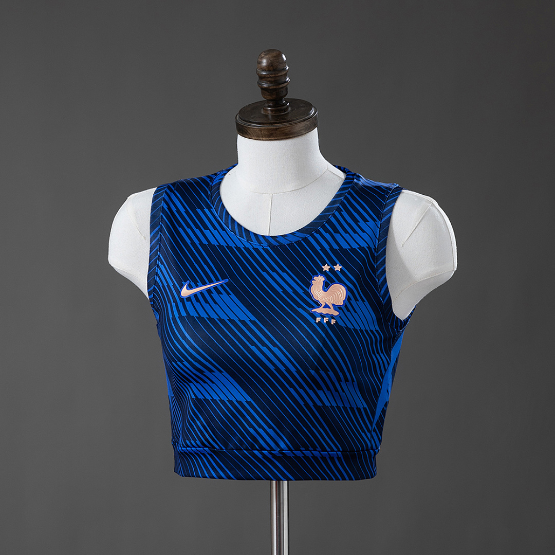 France 2026 Home Women's Crop Top Style Vest S-XXL 2