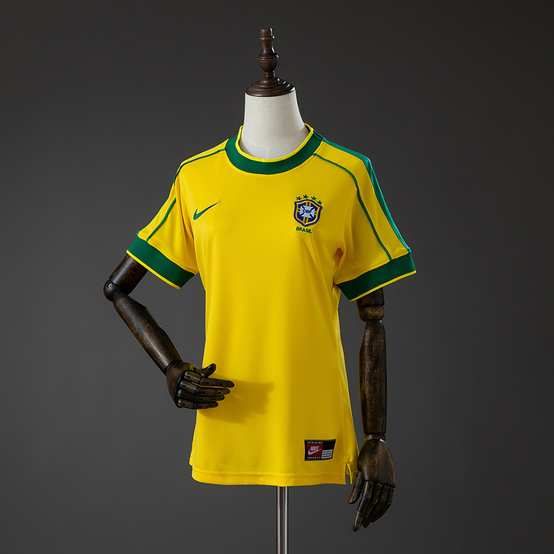 Brazil 1998 Home Women's Retro Jersey S-XXL 2