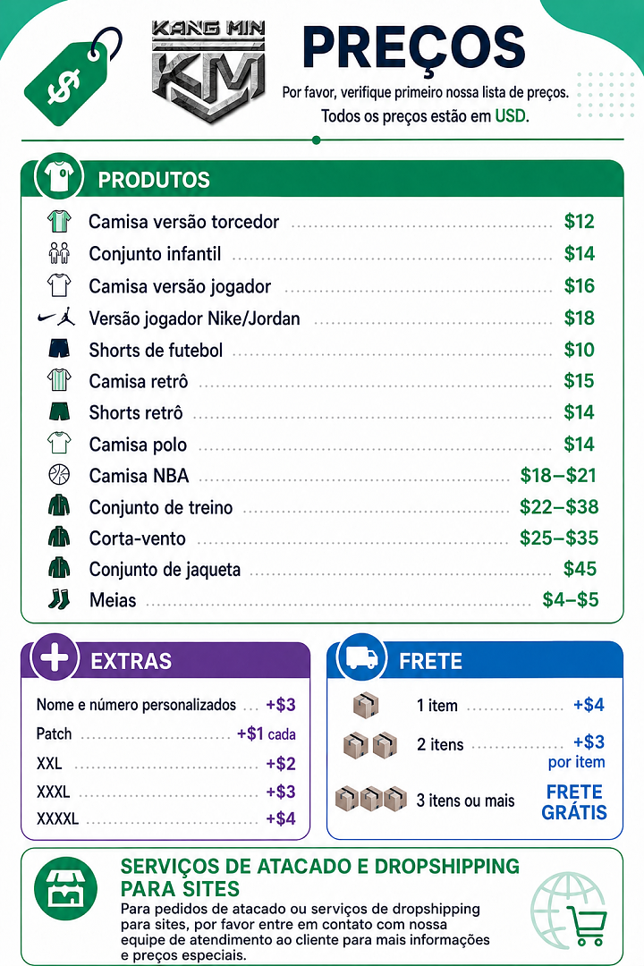 Lista de preços em português 2