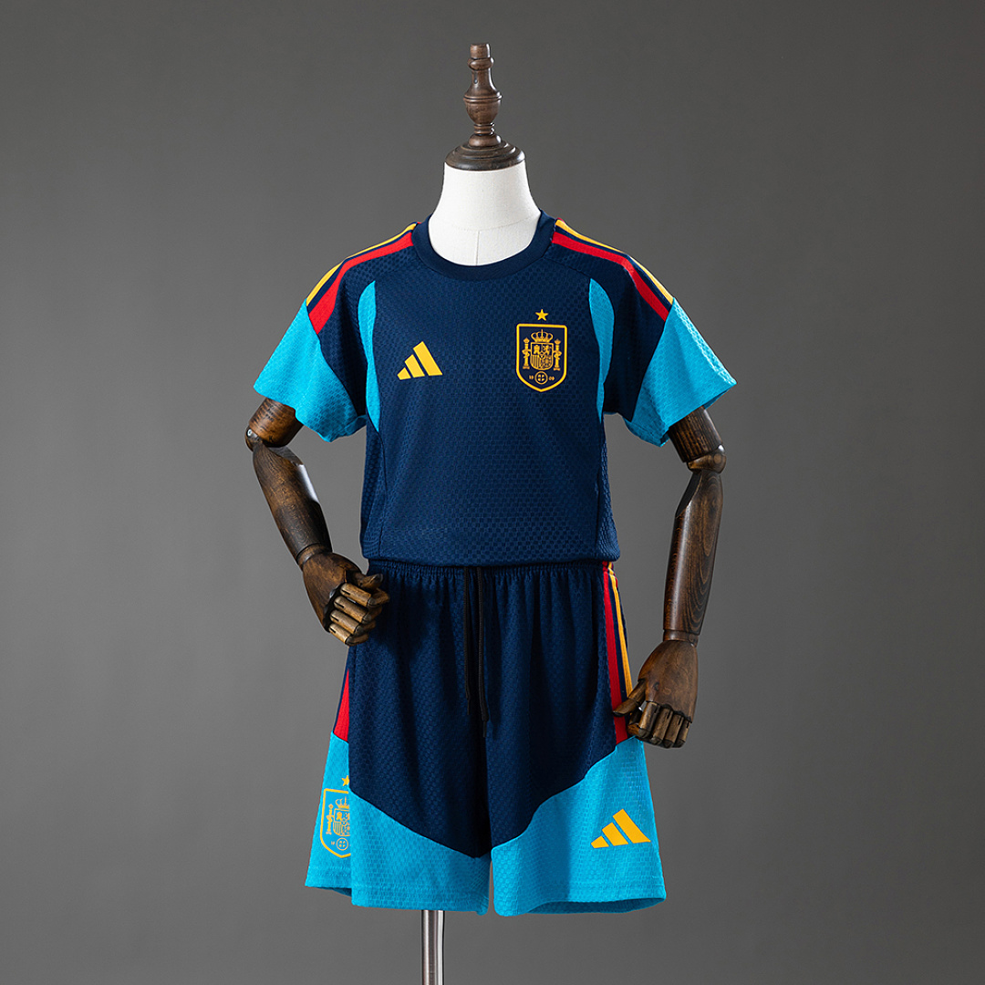 Spain 2026 Player Version Training Kids Kit Jersey - Royal Blue Size 16-28 2
