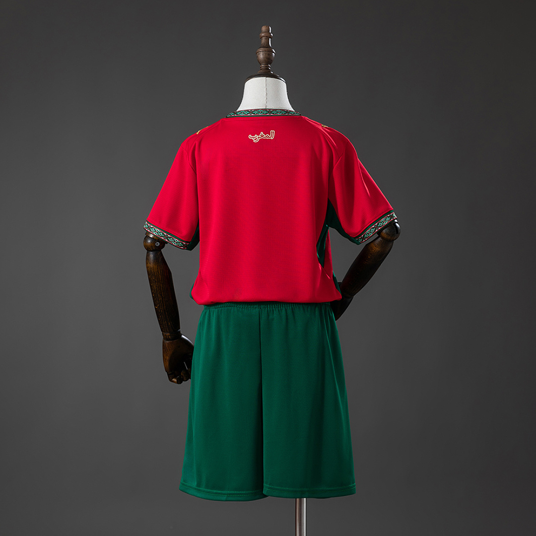 Morocco 2026 Home Kids Kit Jersey Size：16-28 2