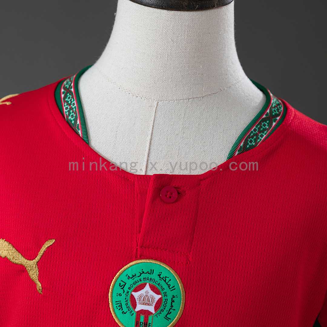 Morocco 2026 Home Kids Kit Jersey Size：16-28 8