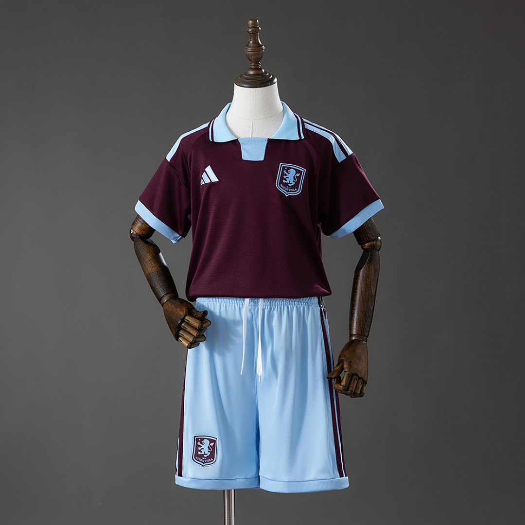 Aston Villa 26/27 Home Kids Kit Jersey Size 16-28 3