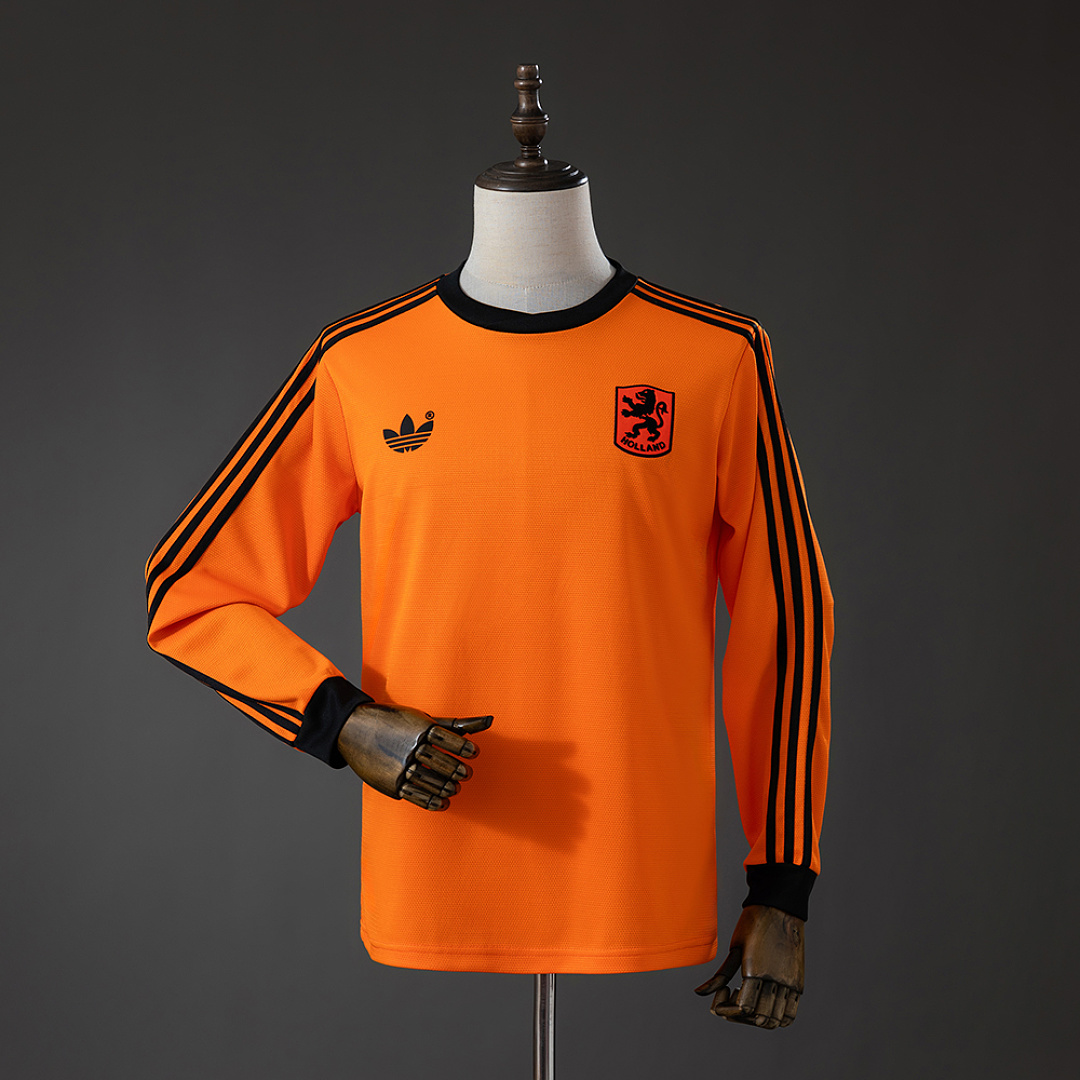 Netherlands 1980 Home Retro Long Sleeved Jersey S-XXL 2