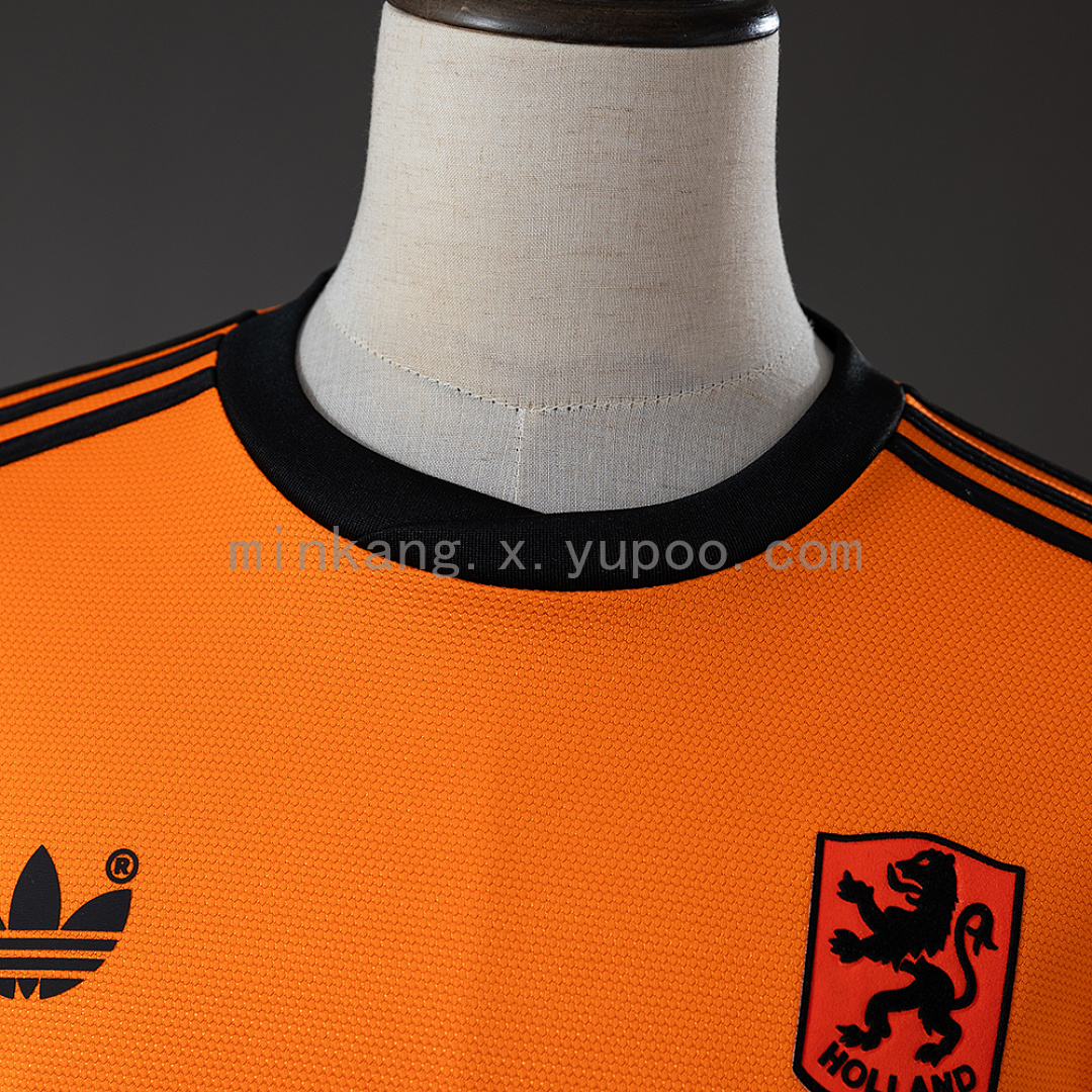 Netherlands 1980 Home Retro Long Sleeved Jersey S-XXL 6