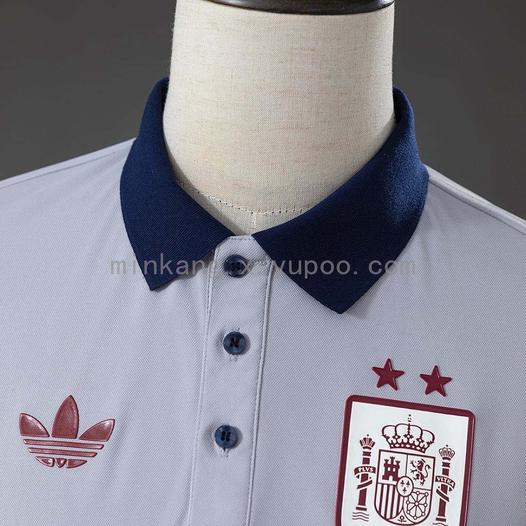 Spain 26/27 Polo Grey Jersey S-4XL 7