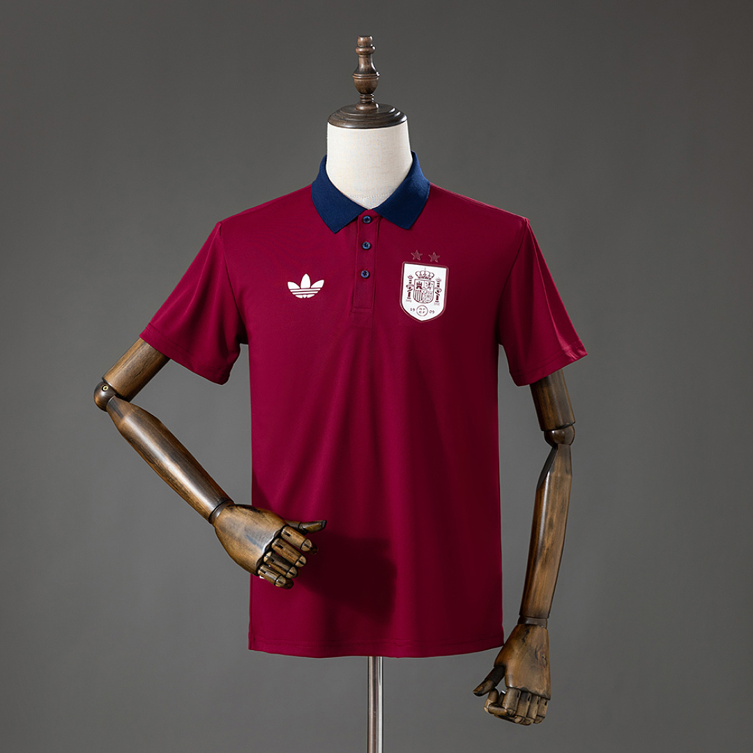 Spain 2026 2 Stars Lifestyler Polo Shirt - Red S-3XL 2
