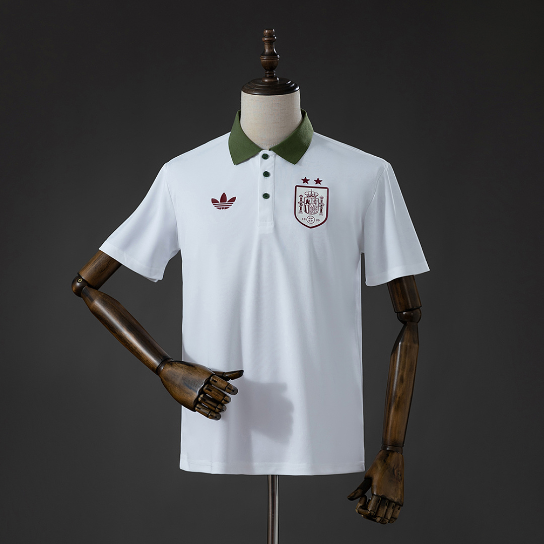 Spain 2026 2 Stars Lifestyler Polo Shirt - White S-3XL 2
