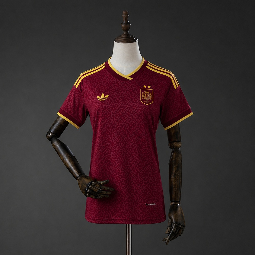 Spain 2026 2 Stars Special Edition Womens Jersey - Maroon S-XXL 2