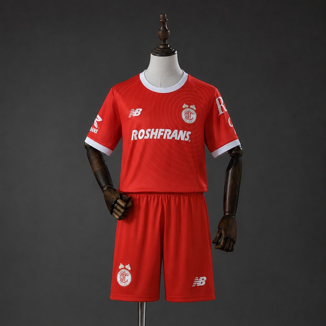 Toluca 26/27 Home Kids kit Jersey Size 16-28 2