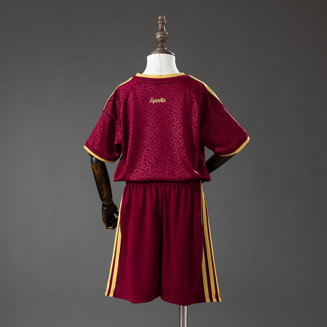 Spain 2026 2 Stars Special Edition Kids Kit - Maroon Size 16-28 3
