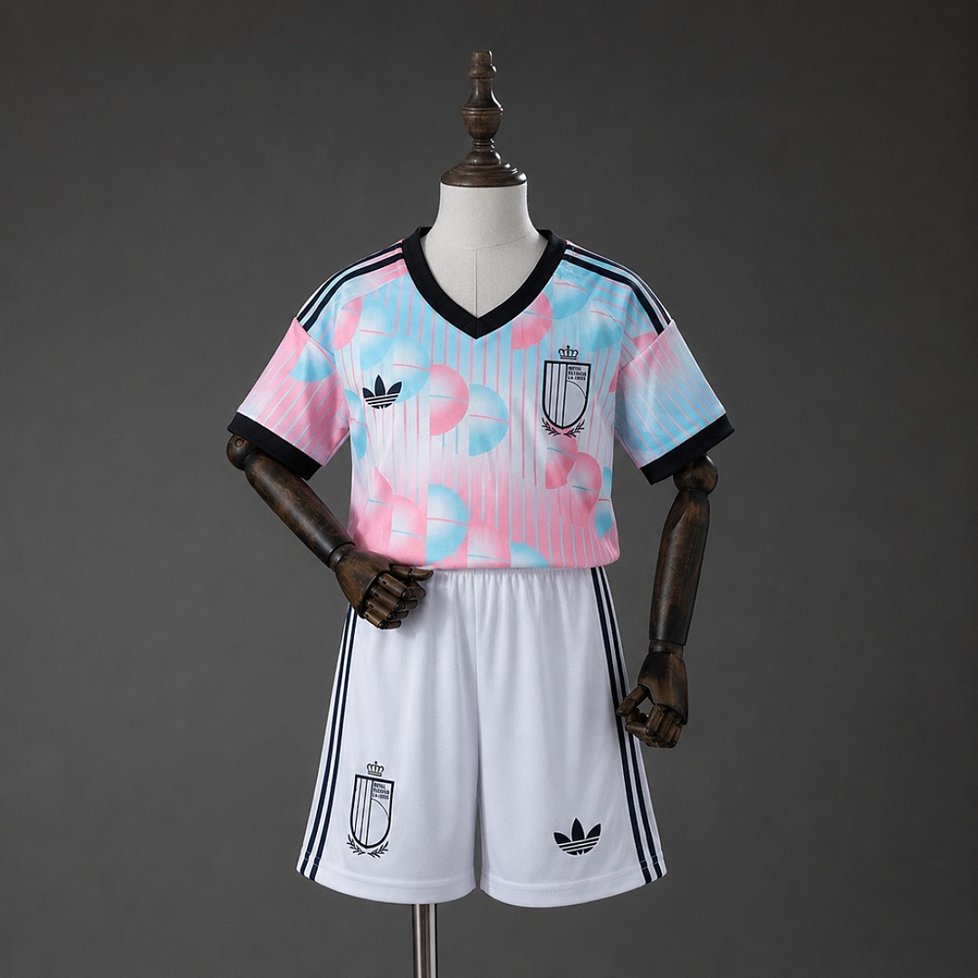 Belgium 2026 Away Kids Kit Jersey Size 16-28 3
