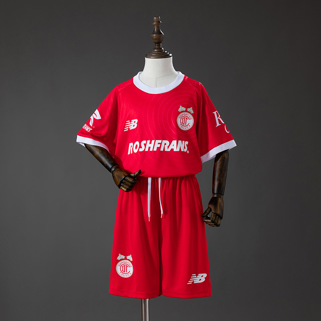 Deportivo Toluca 26/27 Home Kids Kit Jersey Size 16-28 3
