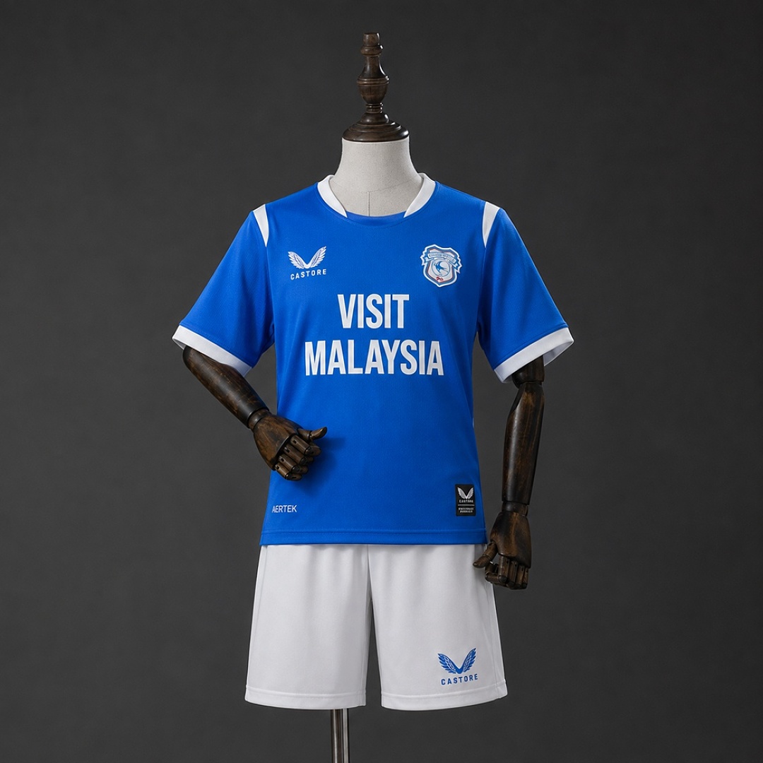 Cardiff City 26/27 Home Kids Kit Size 16-28