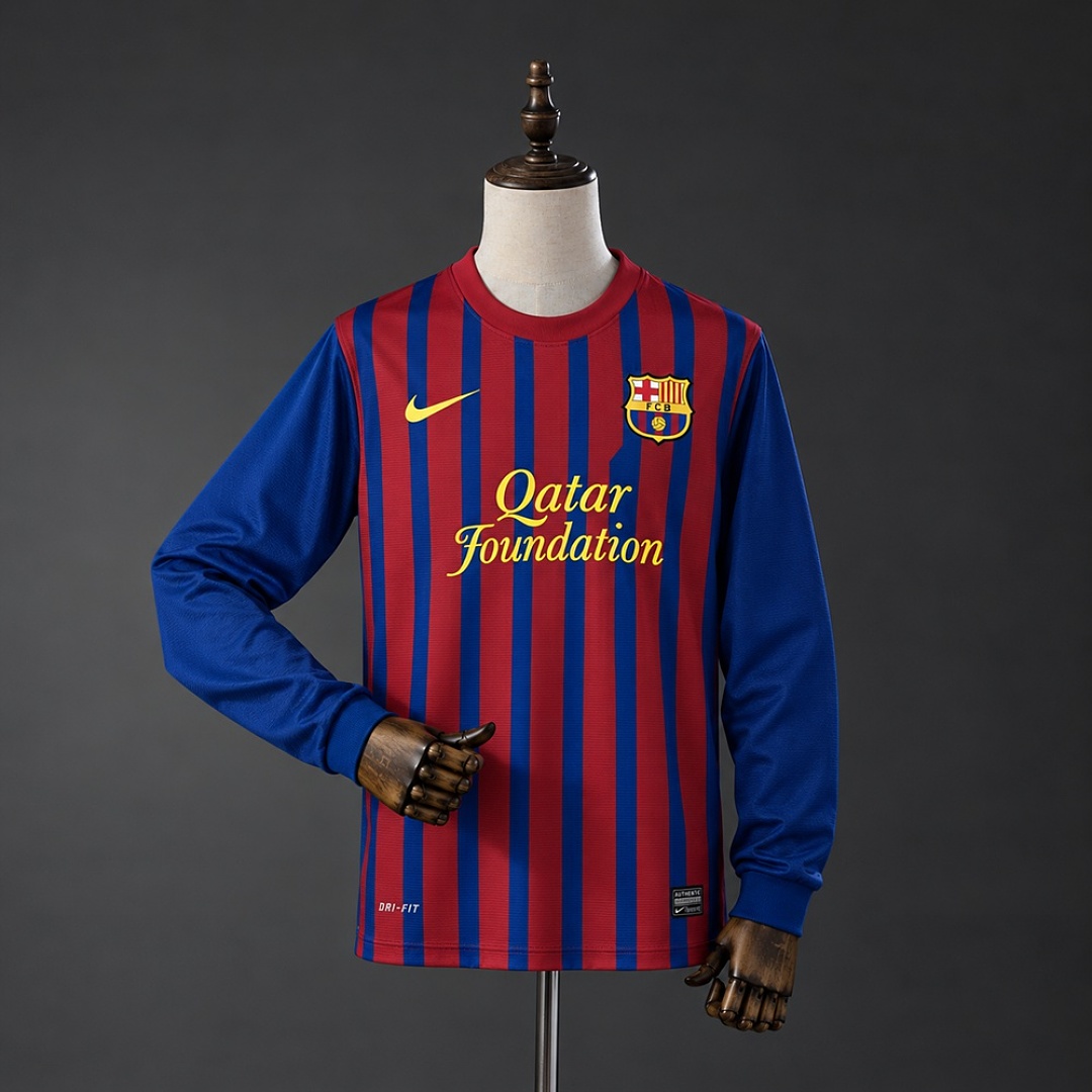 Barcelona 11/12 Home Long Sleeves Retro Jersey S-XXL 3