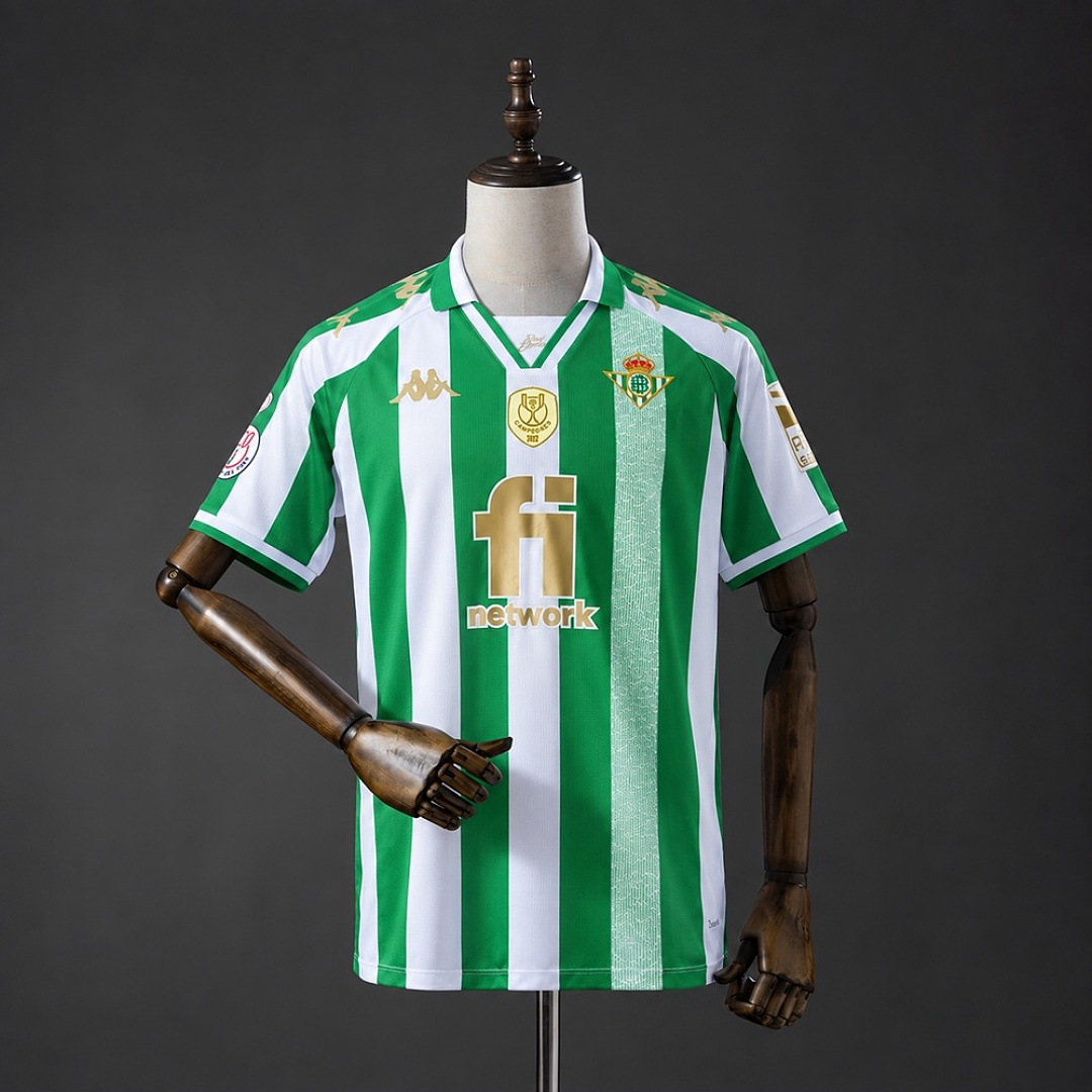 Real Betis 11/12 King's Cup Gold Retro Jersey S-XXL 3