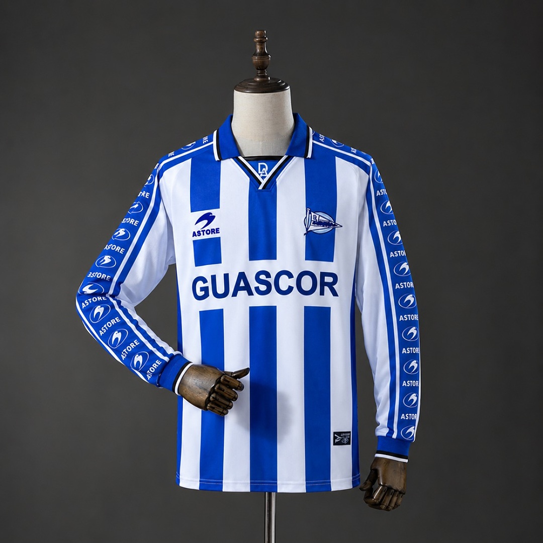 Retro Deportivo Alaves 98/99 Home Long Sleeve Jersey S-XXL 3