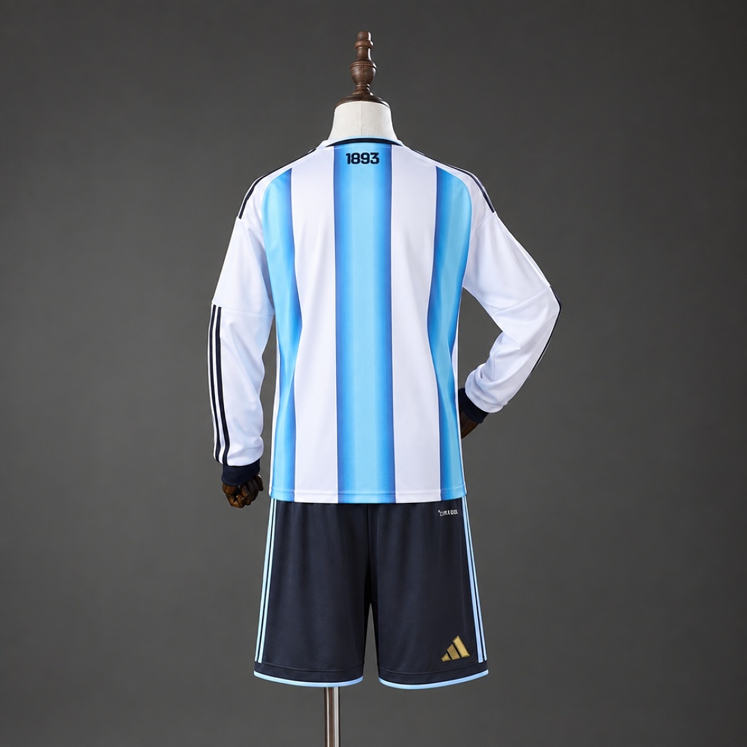 Argentina 2026 Home Long-Sleeve Kids Kit Size 16-30 2