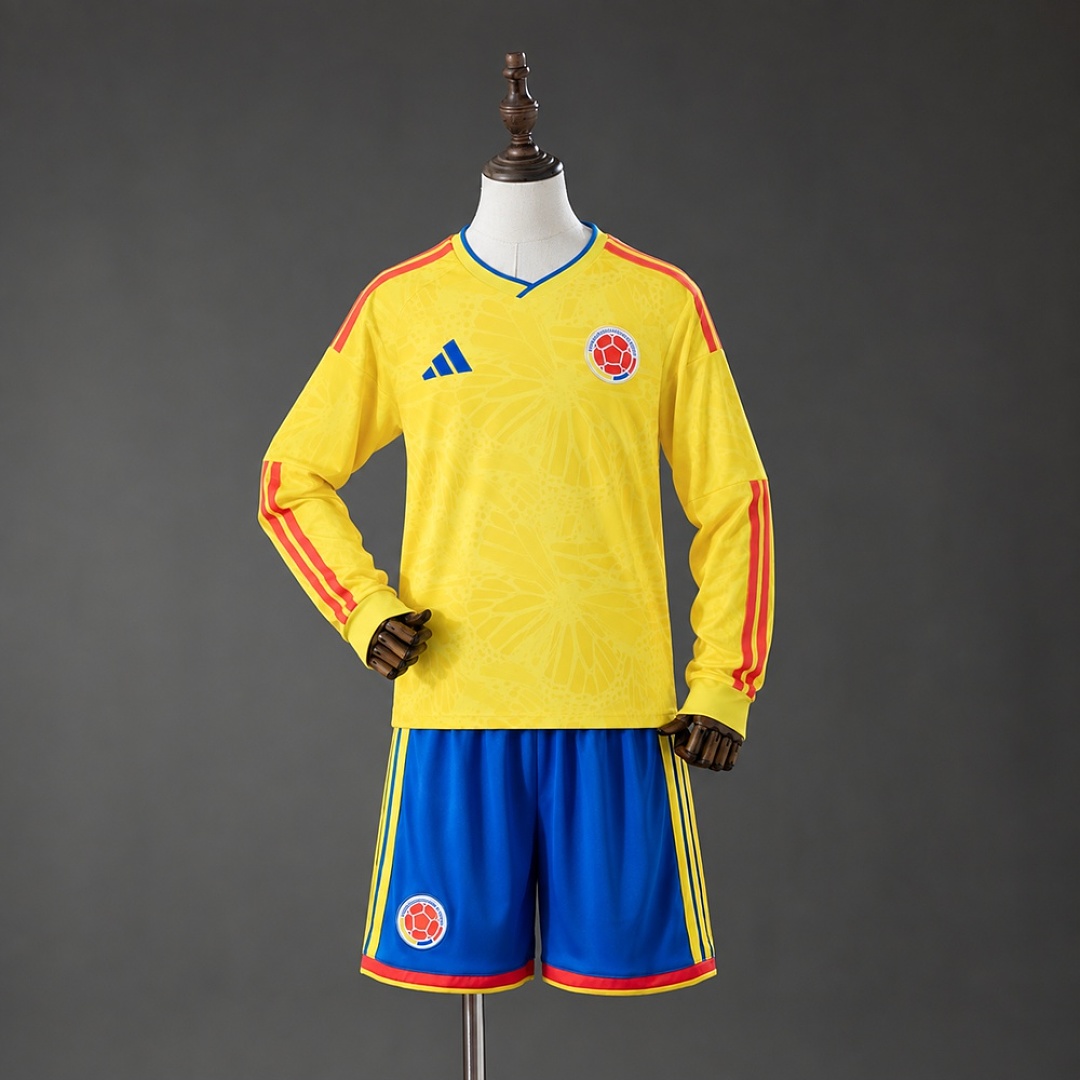 Colombia 2026 Home Long-Sleeve Kids Kit Size 16-30 3