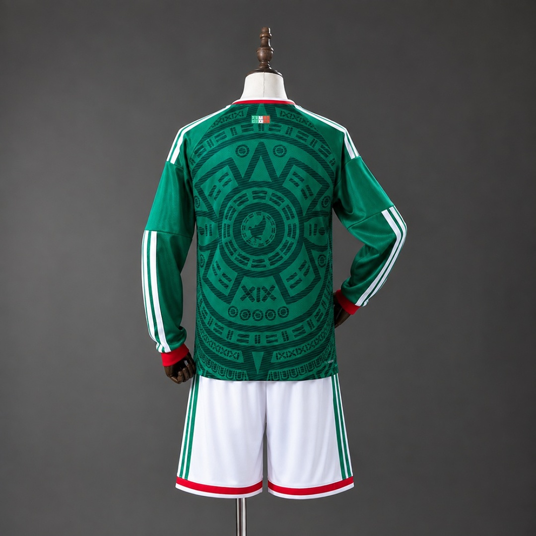 Mexico 2026 Home Long-Sleeve Kids Kit Size 16-30 2