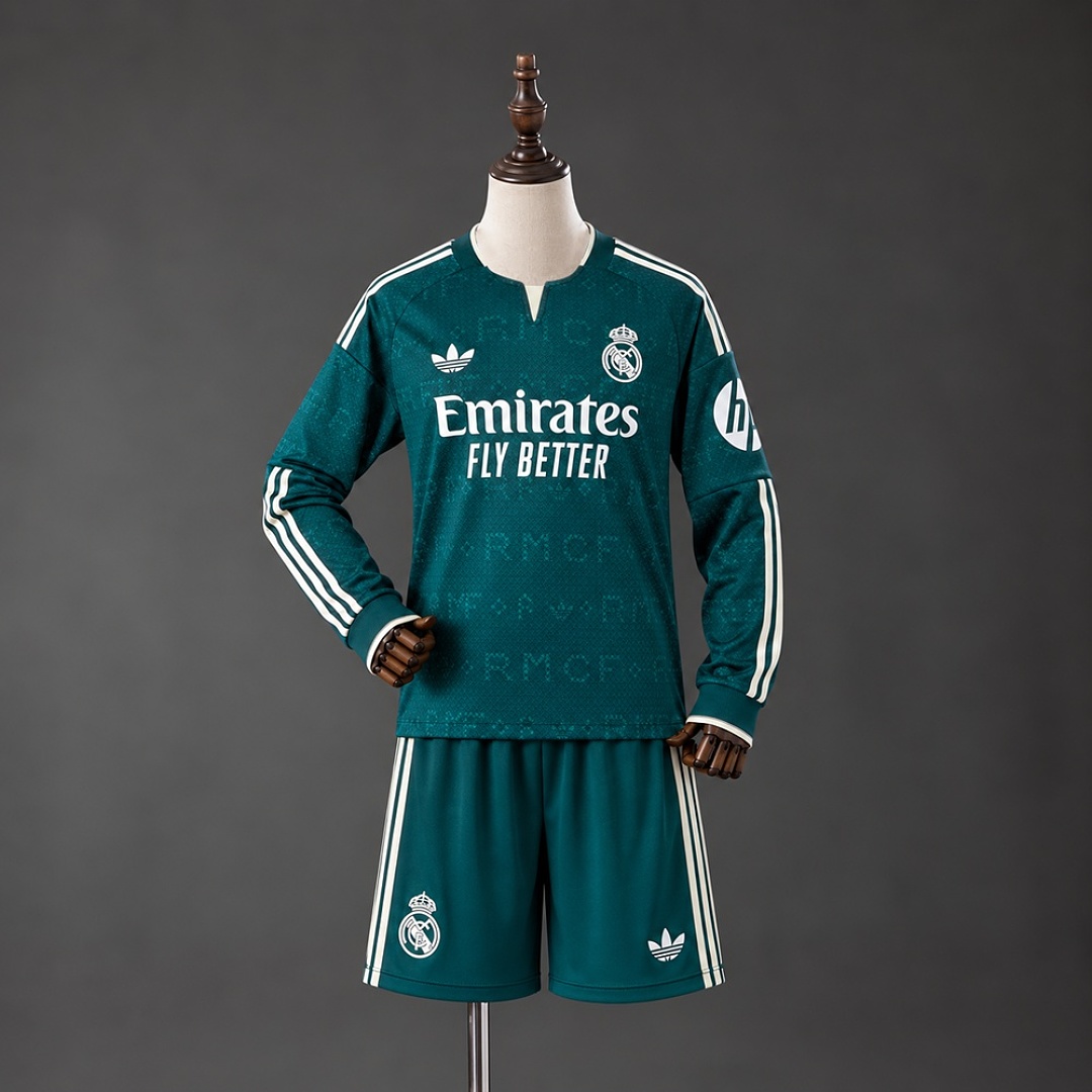 Real Madrid 26/27 Away Long-Sleeve Kids Kit Size 16-30