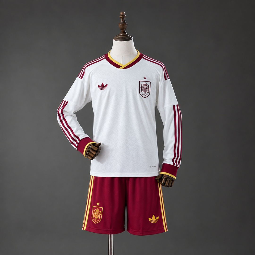 Spain 2026 Away Long-Sleeve Kids Kit Size 16-30