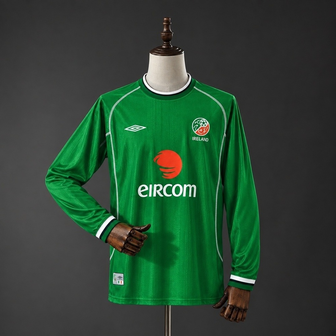 Ireland 2002 Home Long-Sleeves Retro Jersey S-XXL 3