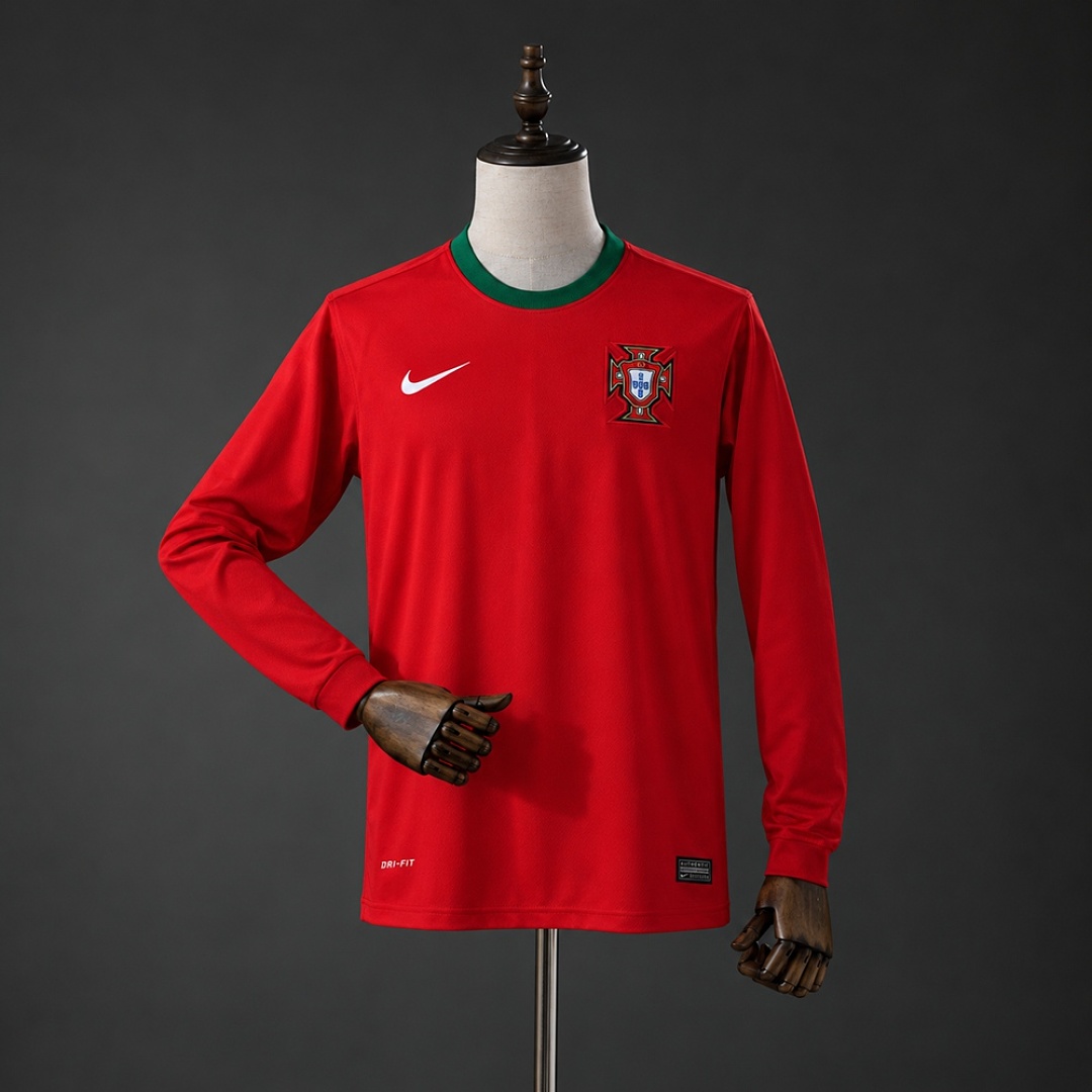 Portugal 2012 Home Long-Sleeves Retro Jersey S-XXL 3