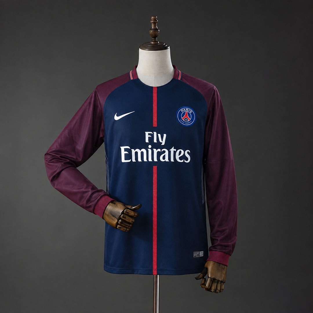 PSG 17/18 Home Long-Sleeves Retro Jersey S-XXL