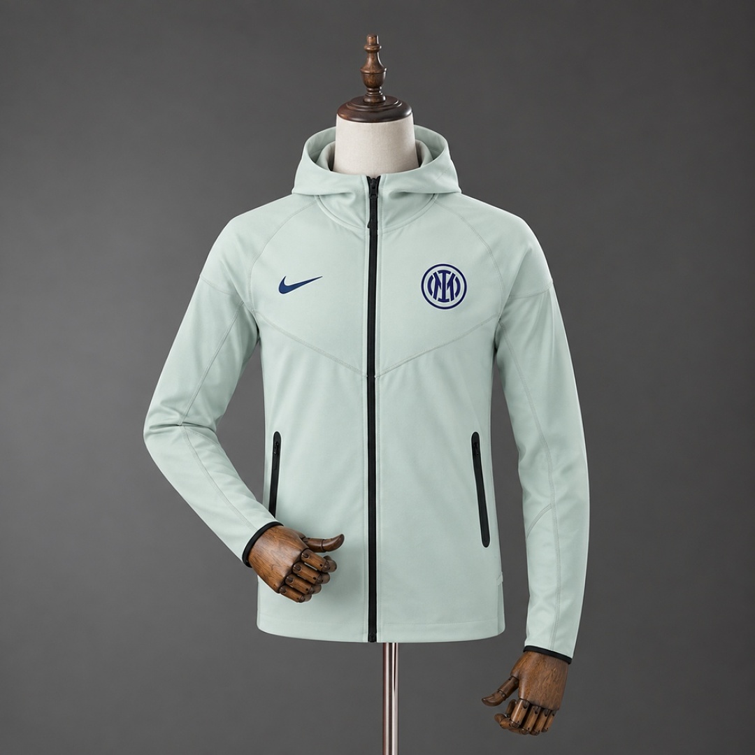 Inter Milan 25/26 Full Zip Hooded Jacket - Cyan S-XXL