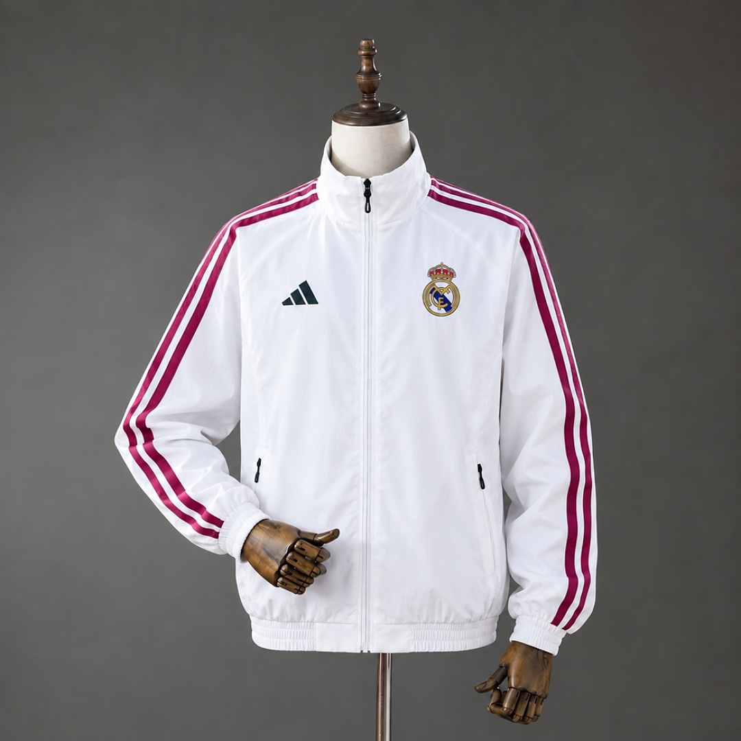 Real Madrid 26/27 Full Zip Jacket - White S-XXL