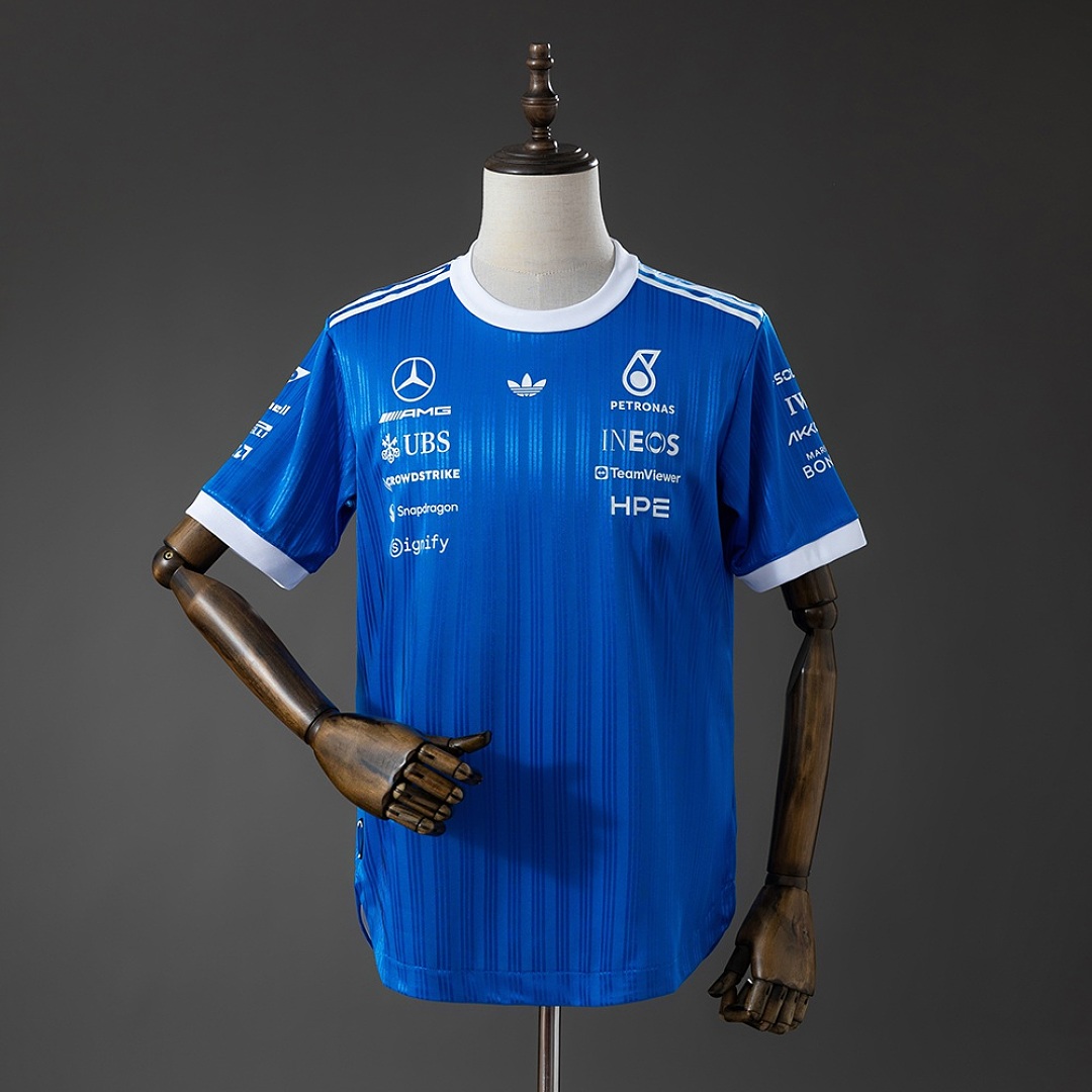 Mercedes-AMG Petronas F1 2026 player version Blue T-shirt S-5XL-1