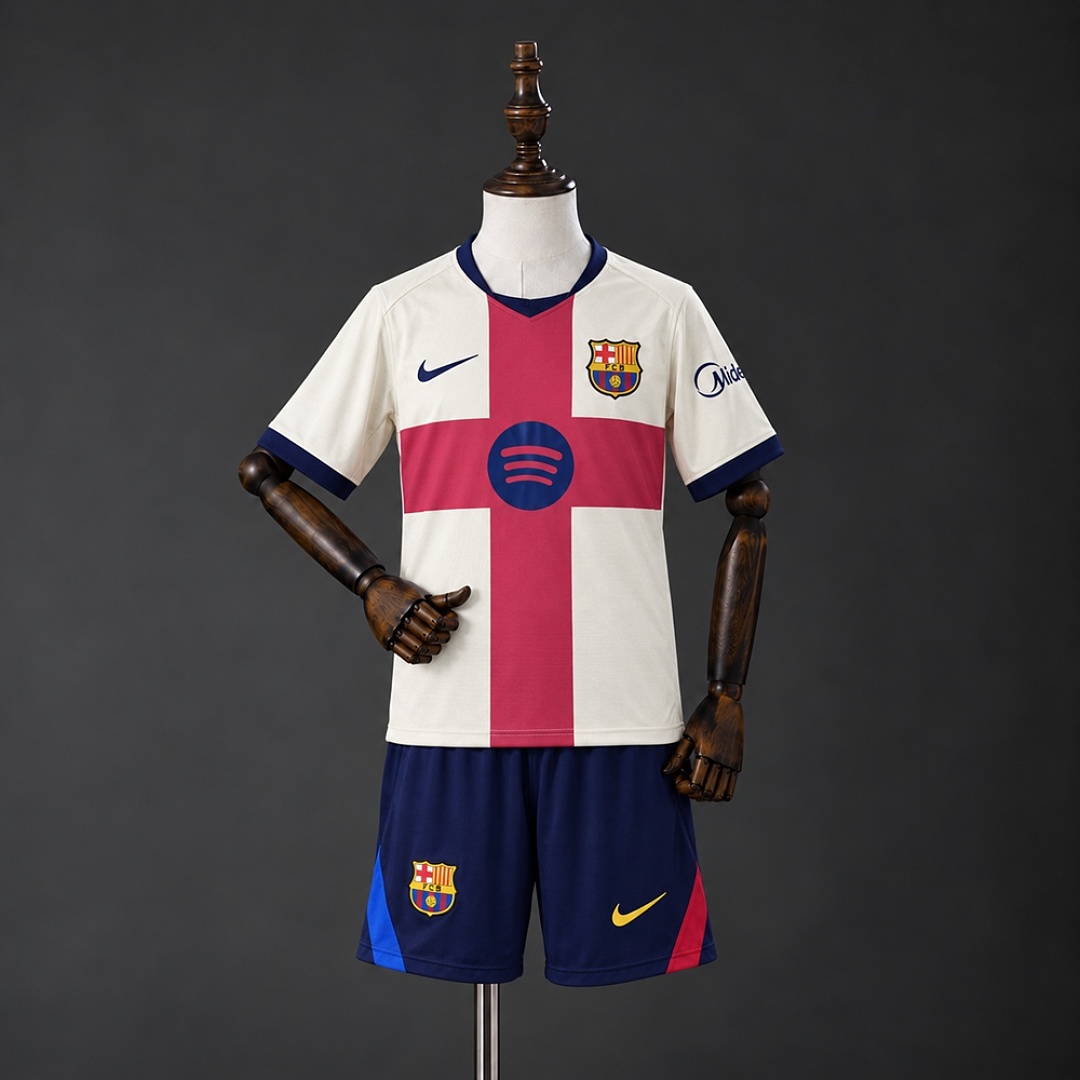 Barcelona 26/27 Fourth Away Kids Kit Size 16-28 2
