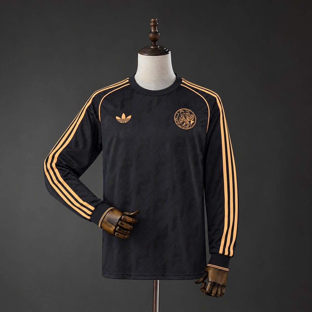 Ajax 26/27 Casual Black Long-Sleeve Retro Shirt S-4XL