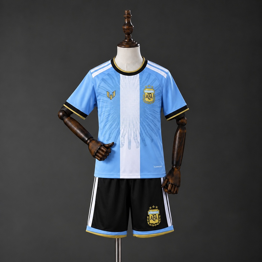 Argentina 26/27 Messi Retirement Edition Blue Kids Kit Size 16-28 3