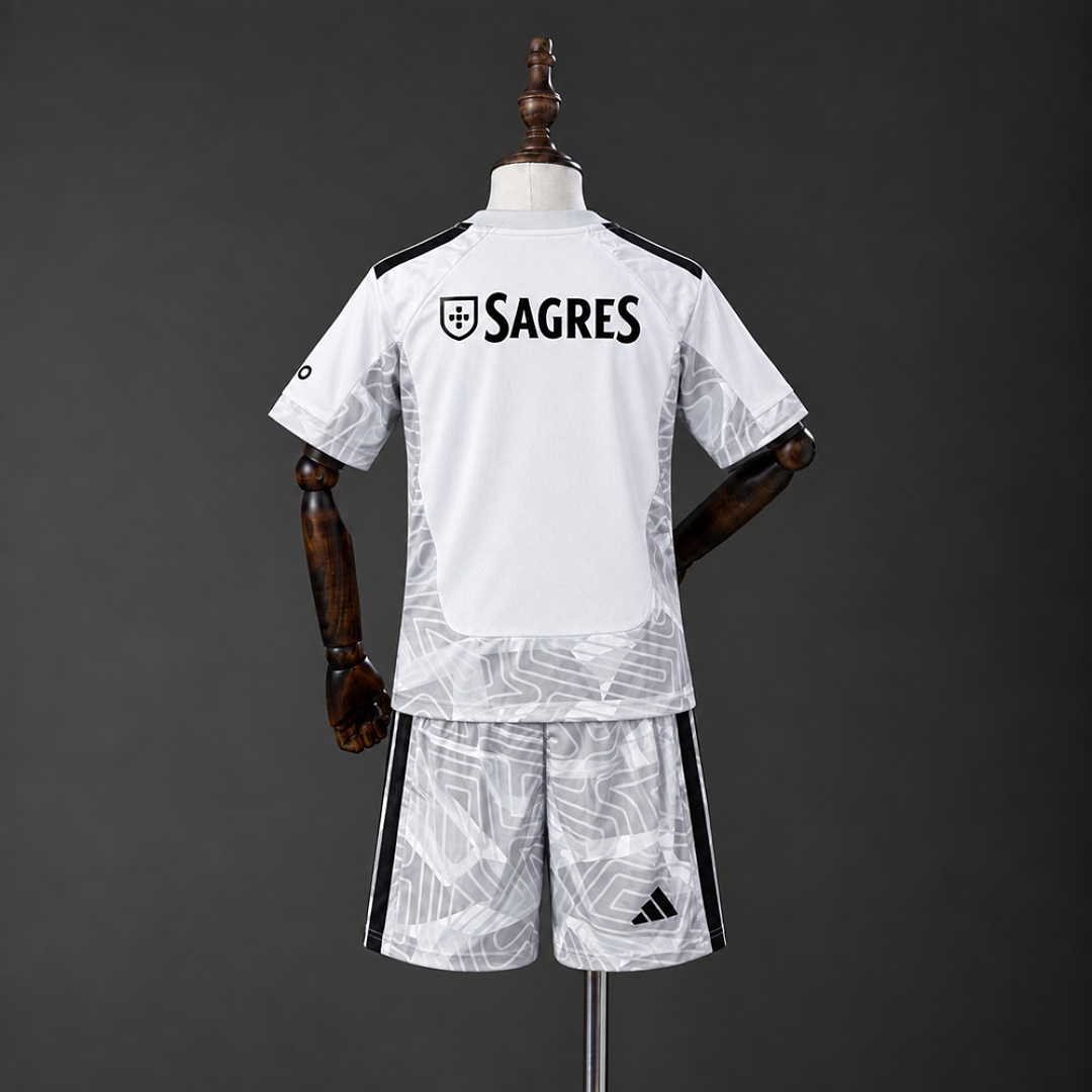 Benfica 26/27 Grey Goalkeeper Kids Kit Size 16-28 2